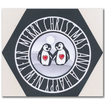 Christmas Sentiments & Holly Aperture Framer Die Collection