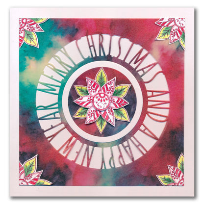 Merry Christmas & a Happy New Year Round Aperture Framer Die Set
