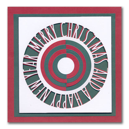 Merry Christmas & a Happy New Year Round Aperture Framer Die Set