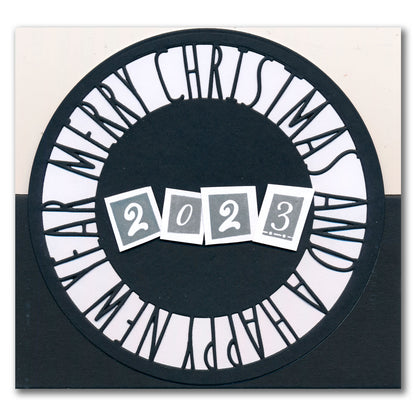 Christmas Sentiments & Holly Aperture Framer Die Collection