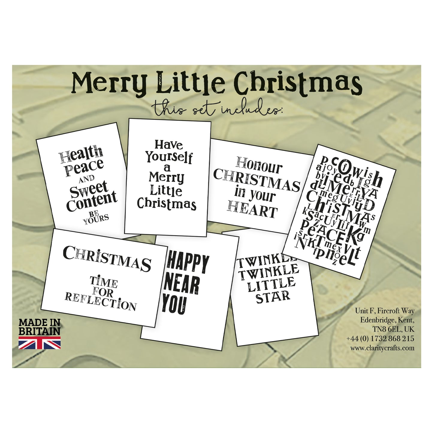 Set 04 - Quotes - Merry Little Christmas - Printed Postcards