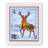 Stag Outline & Woodland Miniatures A6 Stamp & Mask Duo