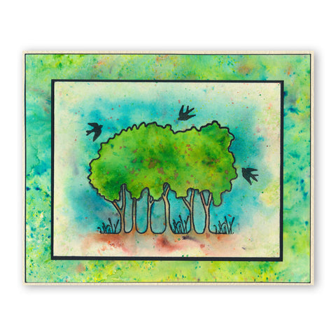 Grove Trees Outline A6 Stamp & Mask Set