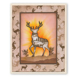 Stag Outline & Woodland Miniatures A6 Stamp & Mask Duo