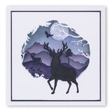 Stag Outline & Woodland Miniatures A6 Stamp & Mask Duo