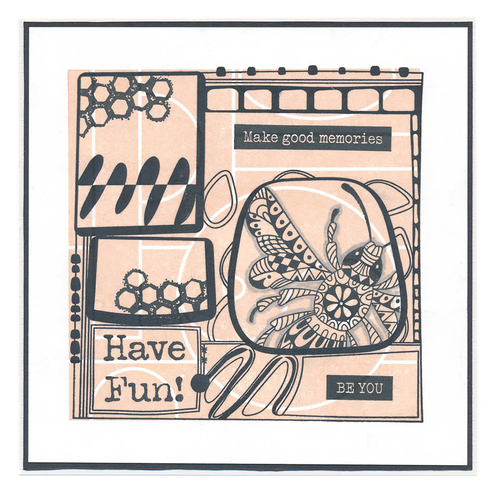 Sixties Retro Layout Montage A5 Stamp & Mask Set