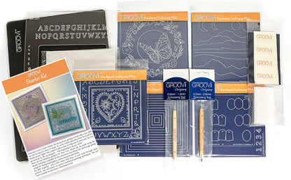 Deluxe Groovi Plate Starter Kit + Barbara's Loving Heart A5 Square Groovi Plate