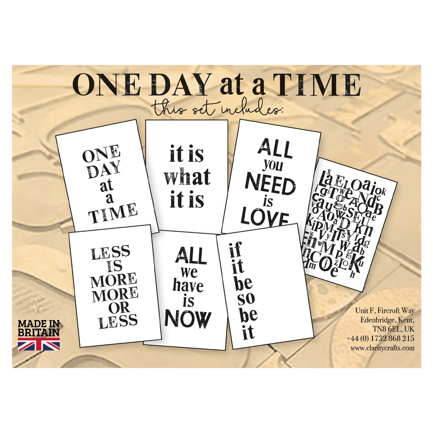 Set 01 - Quotes - One Day at a Time - Printed Postcards