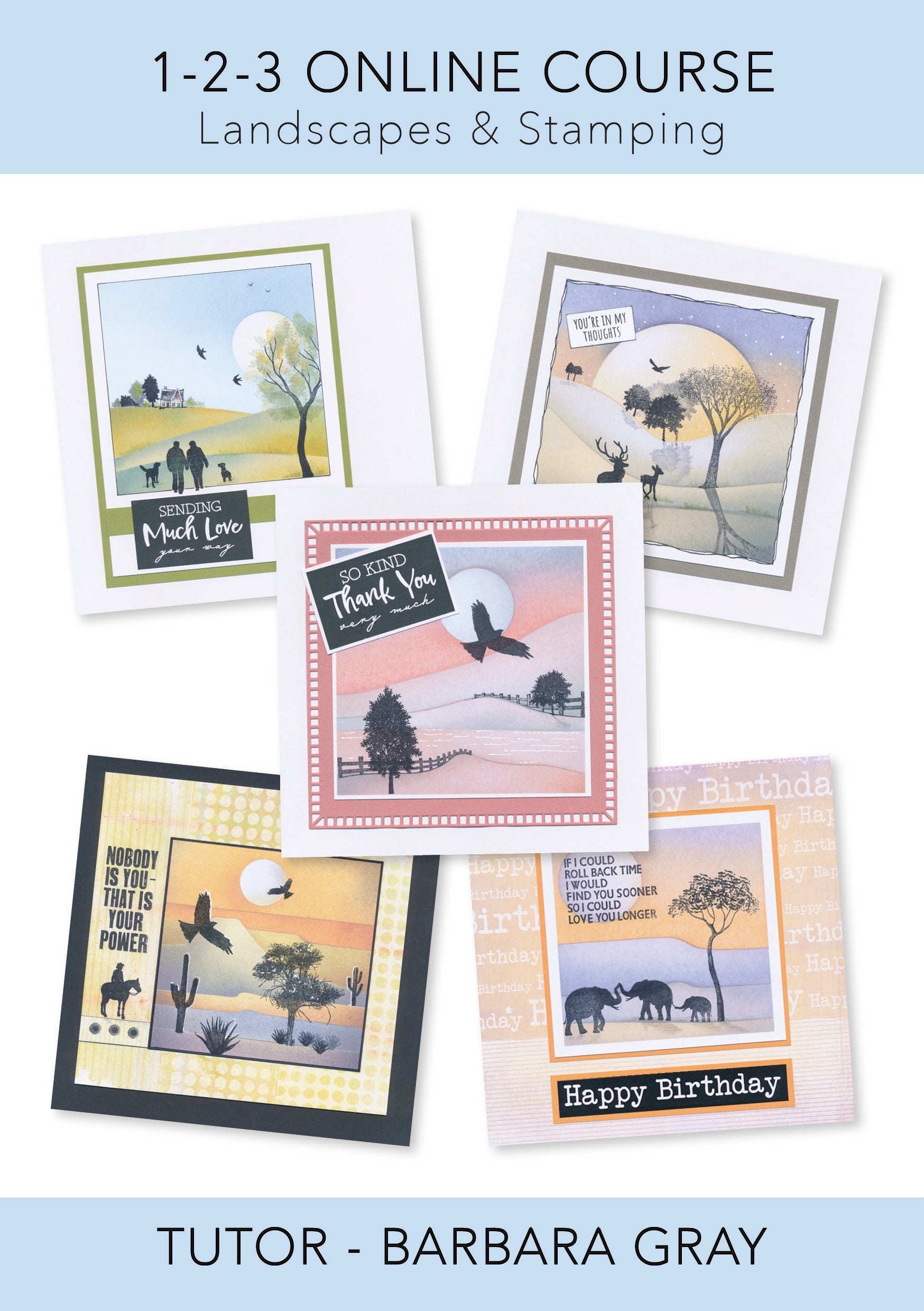 1-2-3 Online Course: Landscapes & Stamping