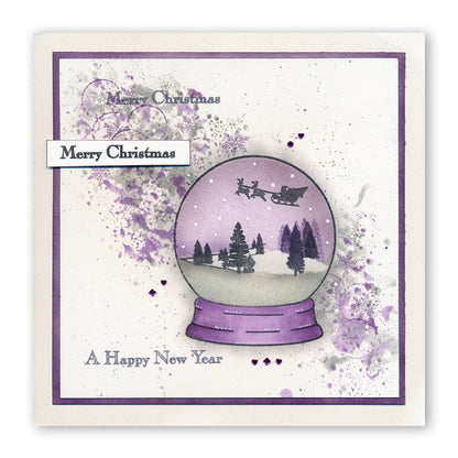 Snow Globe Outline & Let it Snow Miniatures A6 Stamp & Mask Duo
