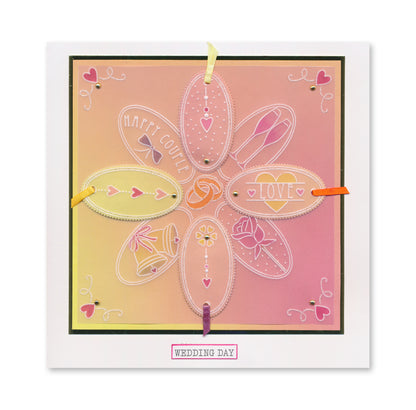 Jazz's Happy Anniversary Toppers & Tags A4 Square Groovi Plate