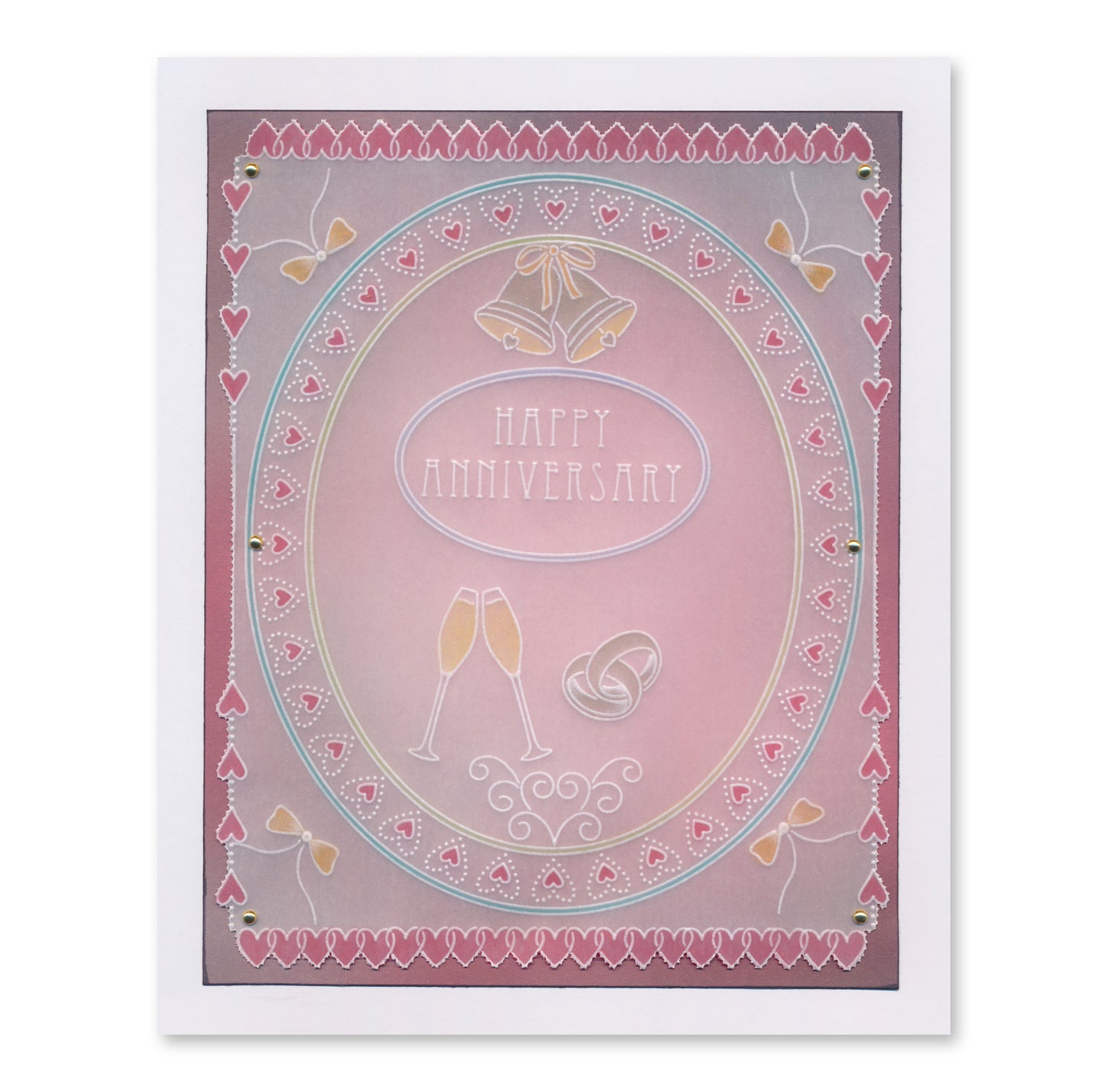 Jazz's Happy Anniversary Toppers & Tags A4 Square Groovi Plate