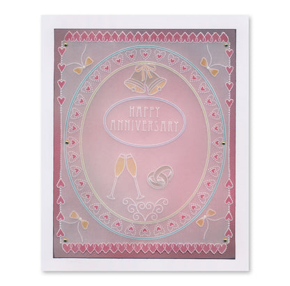 Jazz's Happy Anniversary Toppers & Tags A4 Square Groovi Plate