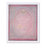 Jazz's Happy Anniversary Toppers & Tags A4 Square Groovi Plate