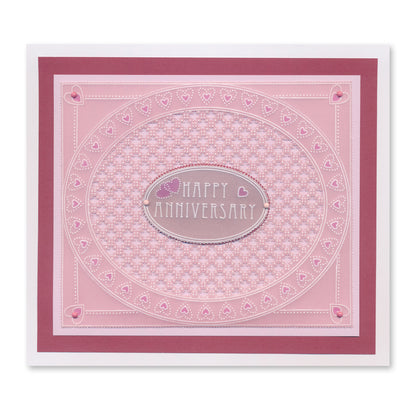 Jazz's Happy Anniversary Toppers & Tags A4 Square Groovi Plate
