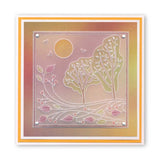 Tina's Oval Flowers Parchlet A6 Square Groovi Plate