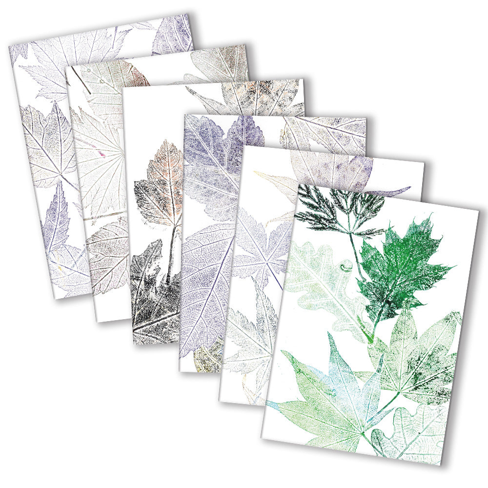 Pinky Gray - 24 Botanical Monoprint Greeting Cards + Envelopes + Sticker Collection