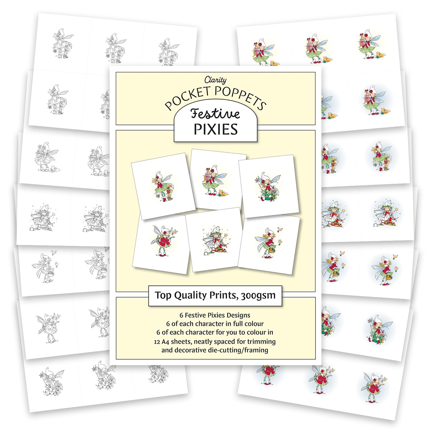 Festive Pixies - Pocket Poppets Card Toppers