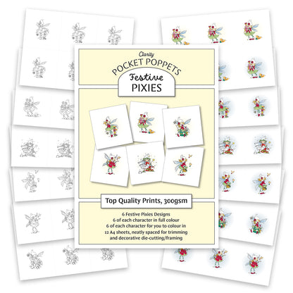 Festive Pixies - Pocket Poppets Card Toppers