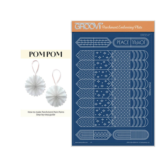 Pom Poms Tem-Plate A5 Groovi Plate with Instructions