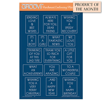 Tall Art Deco Sentiments A5 Groovi Plate