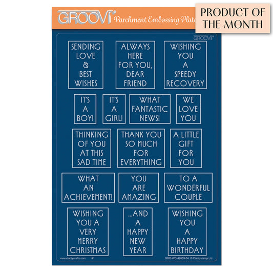 Tall Art Deco Sentiments A5 Groovi Plate