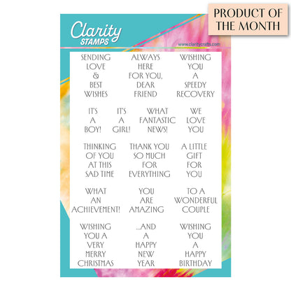 Tall Art Deco Sentiments A5 Stamp Set