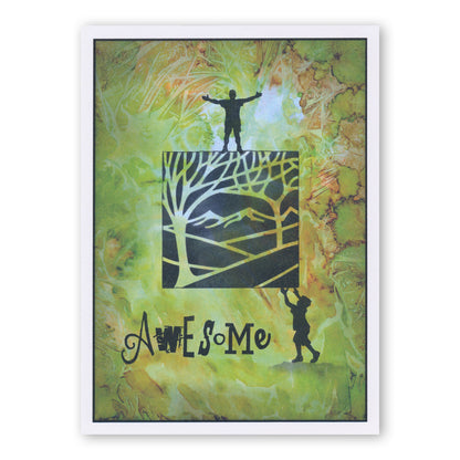 Panoramic Aperture - Two Trees 5" x 5" Stencil