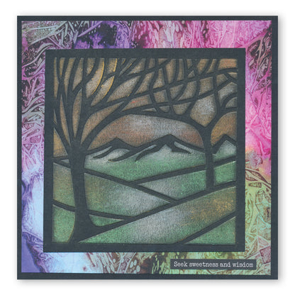 Panoramic Aperture - Two Trees 7" x 7" Stencil