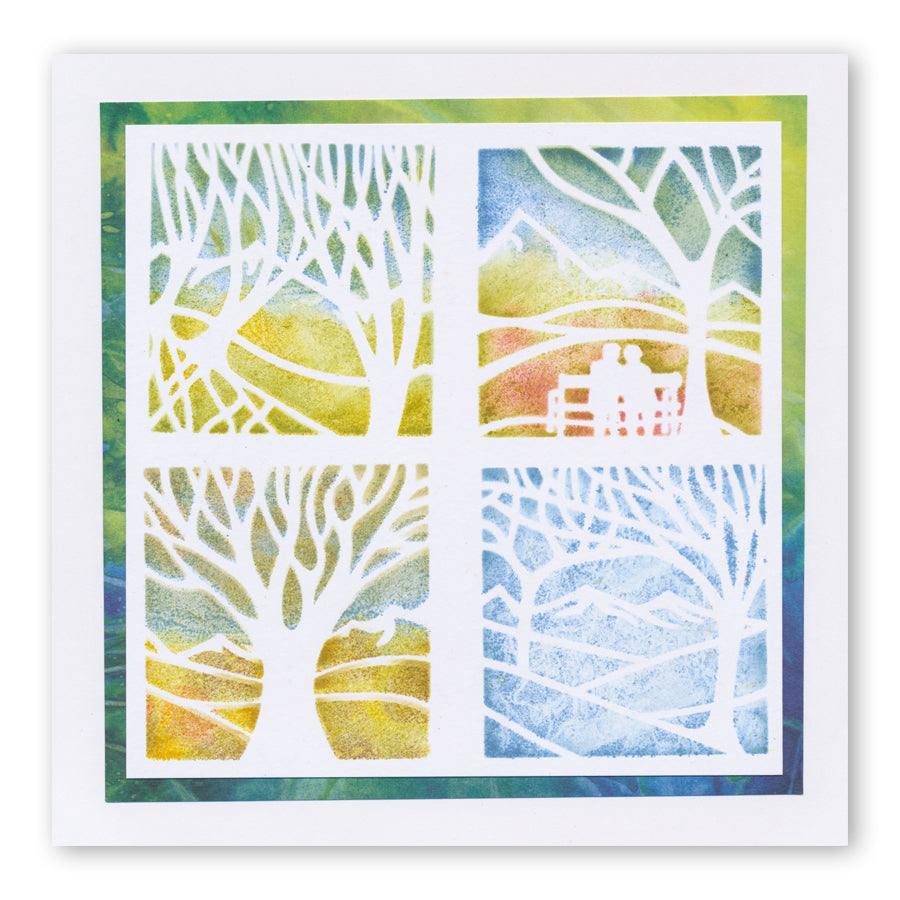 Panoramic Aperture - One Tree 5" x 5" Stencil