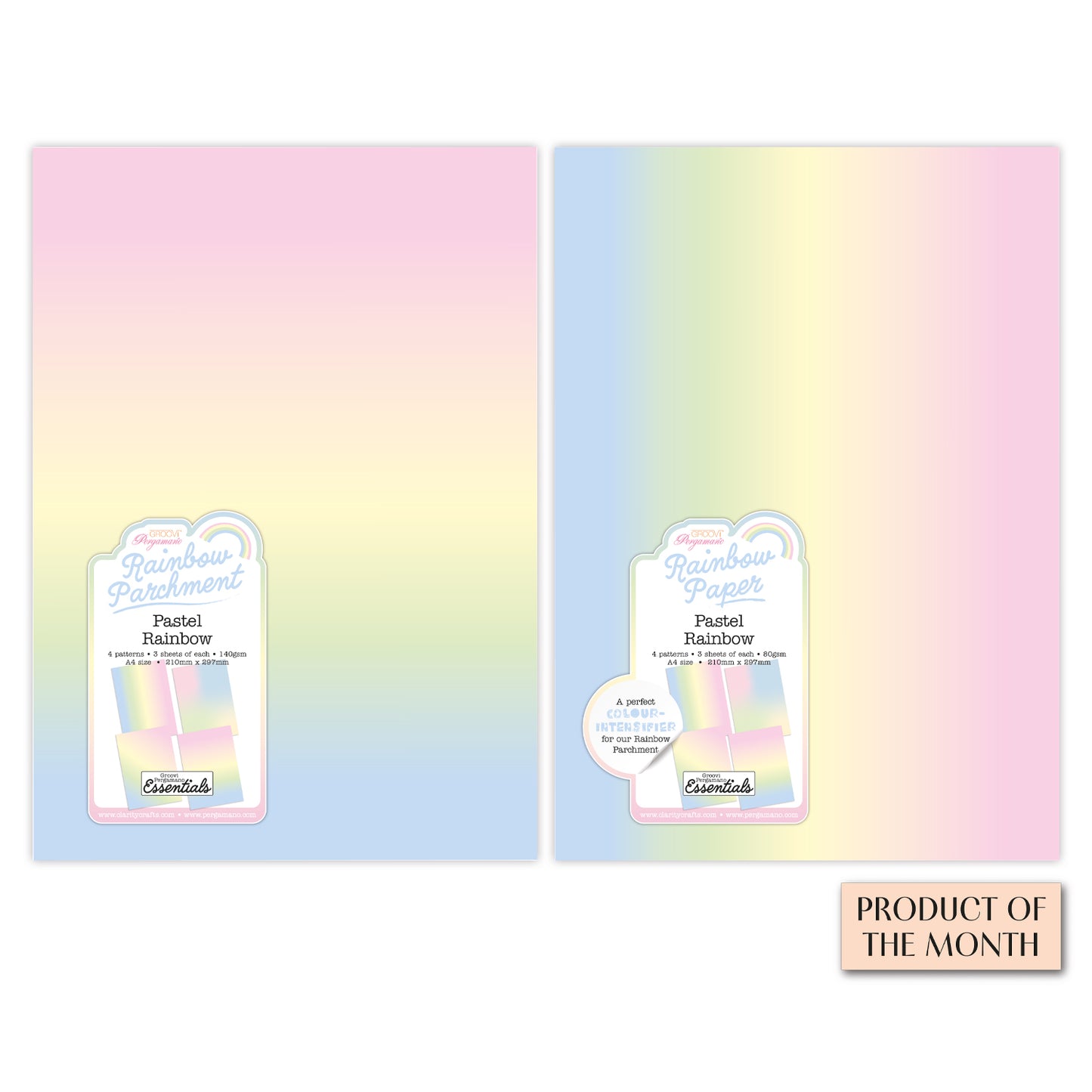 Rainbow Duo - Parchment & Paper - Pastel Rainbow A4
