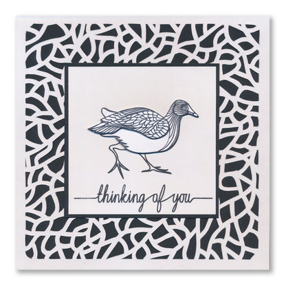 Moorhens A6 Square Stamp & Mask Set