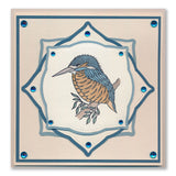 Kingfisher & Branch A5 Square Stamp & Mask Set