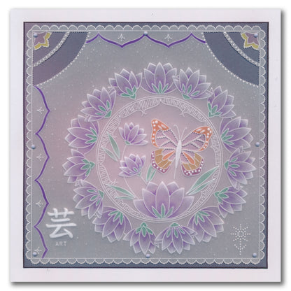 Barbara's SHAC Peace - Japanese Flowers & Butterflies A5 Square Groovi Plate