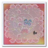 Barbara's SHAC Peace - Japanese Flowers & Butterflies A5 Square Groovi Plate