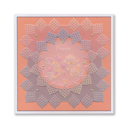 Josie's Circular (Diagonal) Lace Duet A5 Square Groovi Grid Collection