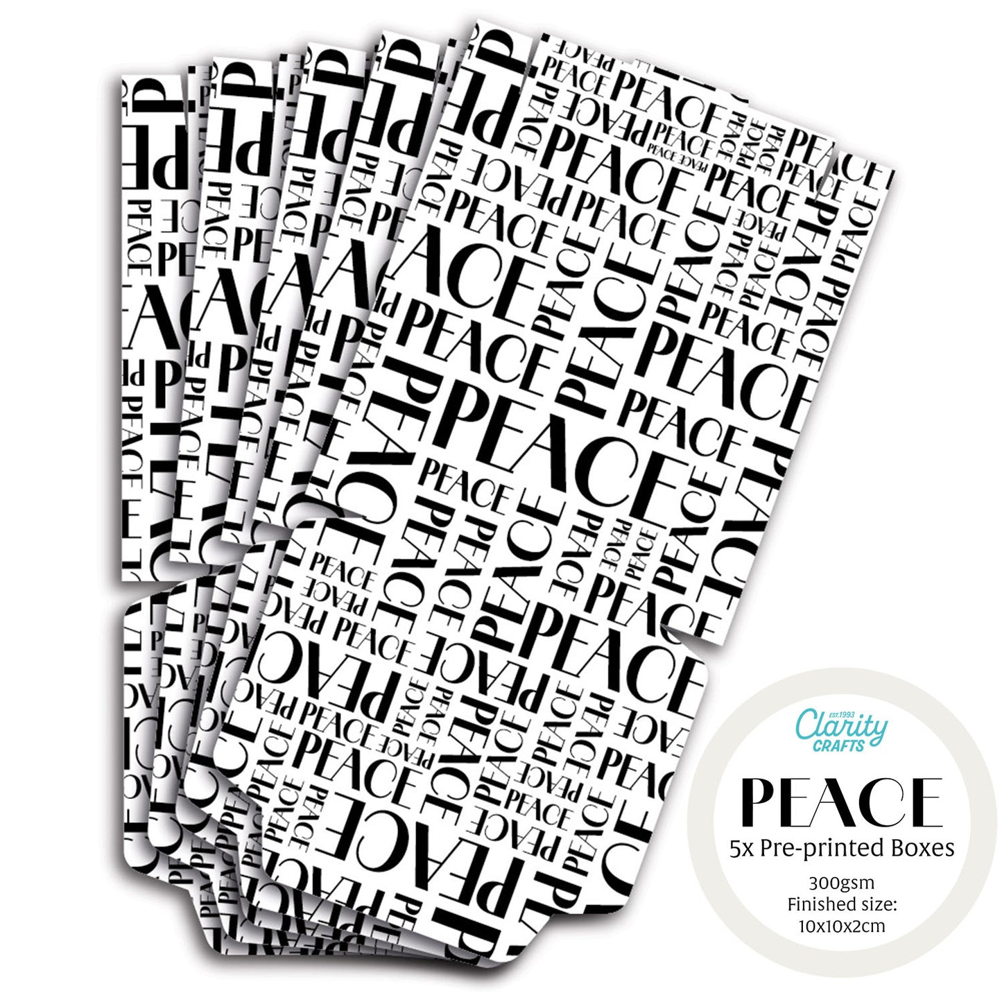 Pack of 5 Pre-Printed Boxes - Peace