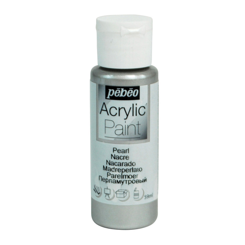Pebeo Acrylic Paint 59ml - Pearl Silver