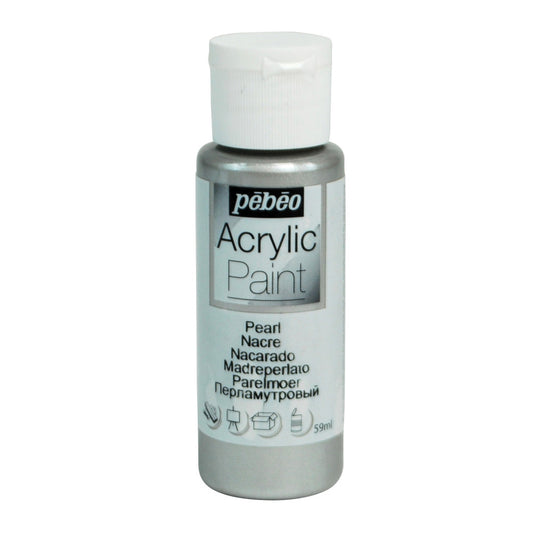 Pebeo Acrylic Paint 59ml - Pearl Silver
