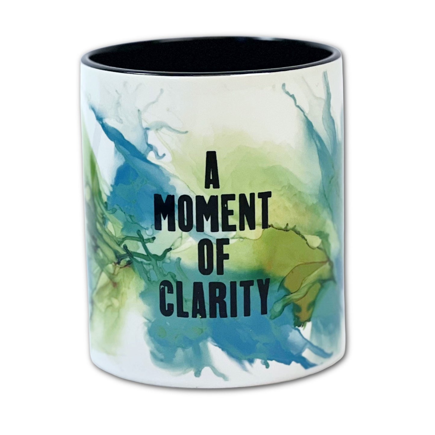 Small Ceramic Pen Pot - A Moment of Clarity - Black Writing