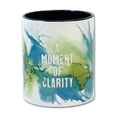 Small Ceramic Pen Pot - A Moment of Clarity - White Writing
