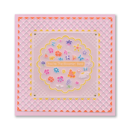 Linda's Floral Alphabet Plate Mate for A6 Square Groovi Plates