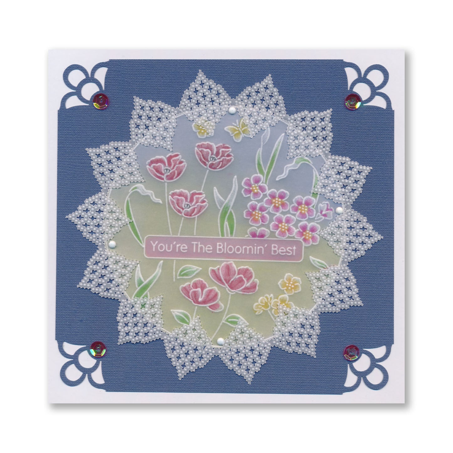 Linda's Floral Alphabet Plate Mate for A6 Square Groovi Plates