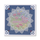 Linda's Floral Alphabet Plate Mate for A6 Square Groovi Plates