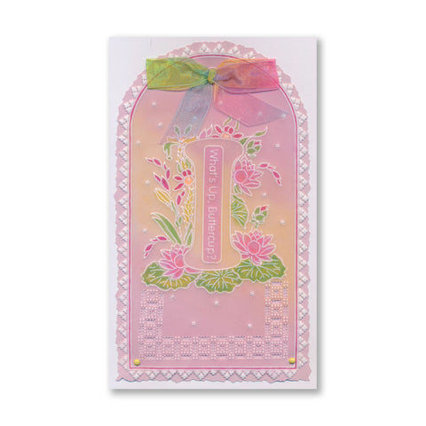 Linda's Floral Alphabet - Letter I A6 Square Groovi Plate