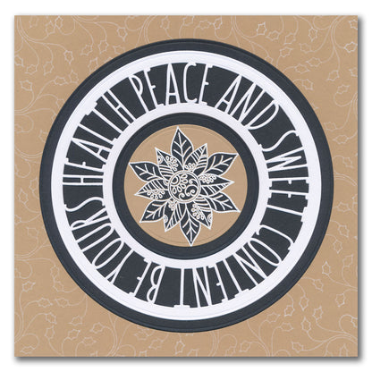 Tina's Poinsettias - Two Way Overlay Christmas Ornaments A6 Stamp Set