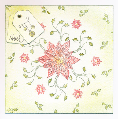 Tina's Poinsettias - Two Way Overlay Christmas Ornaments A6 Stamp Set