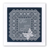 Queen's Lace Grids & Alphabet Collection A5 Square Groovi Piercing Grids  (Straight) & Groovi Border Plate Set