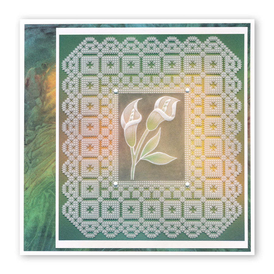 Queen's Lace Grids A5 Square Groovi Piercing Grids (Straight)