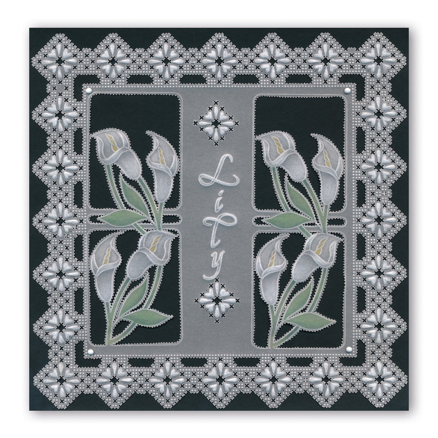 Queen's Lace Grids A5 Square Groovi Piercing Grids (Straight)